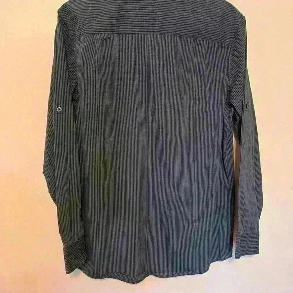 Axist Long Sleeve Shirt For Men Size Medium Striped Black and Blue - Picture 4 of 4